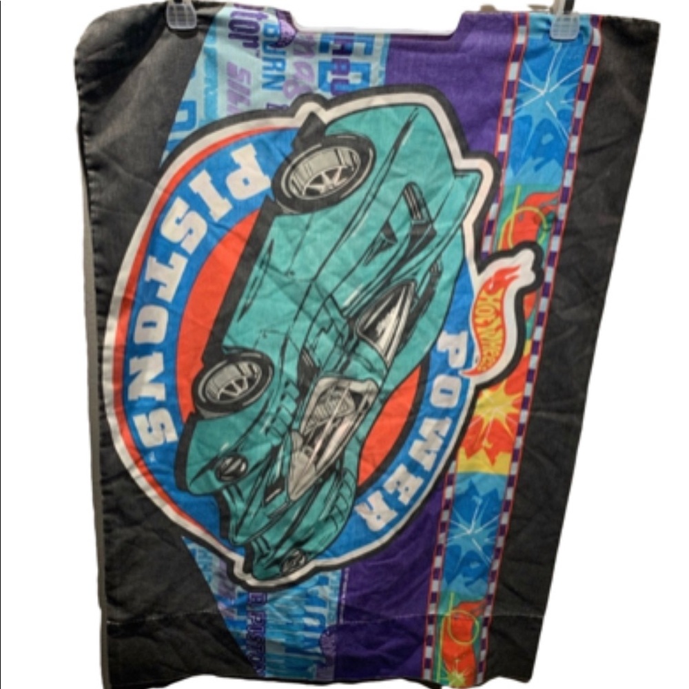 Vintage 90s Y2K hot wheels car kids pillow case boys